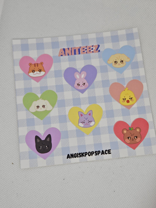 Aniteez heart stickersheet