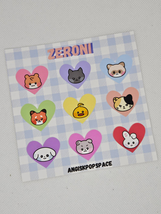 Zeroni Heart stickersheet